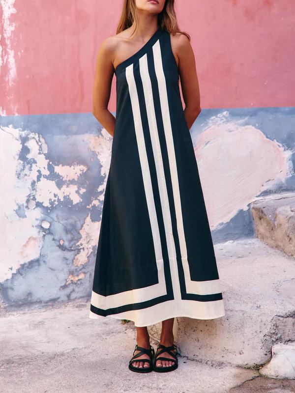 Asymmetrical Midi Dress Front View