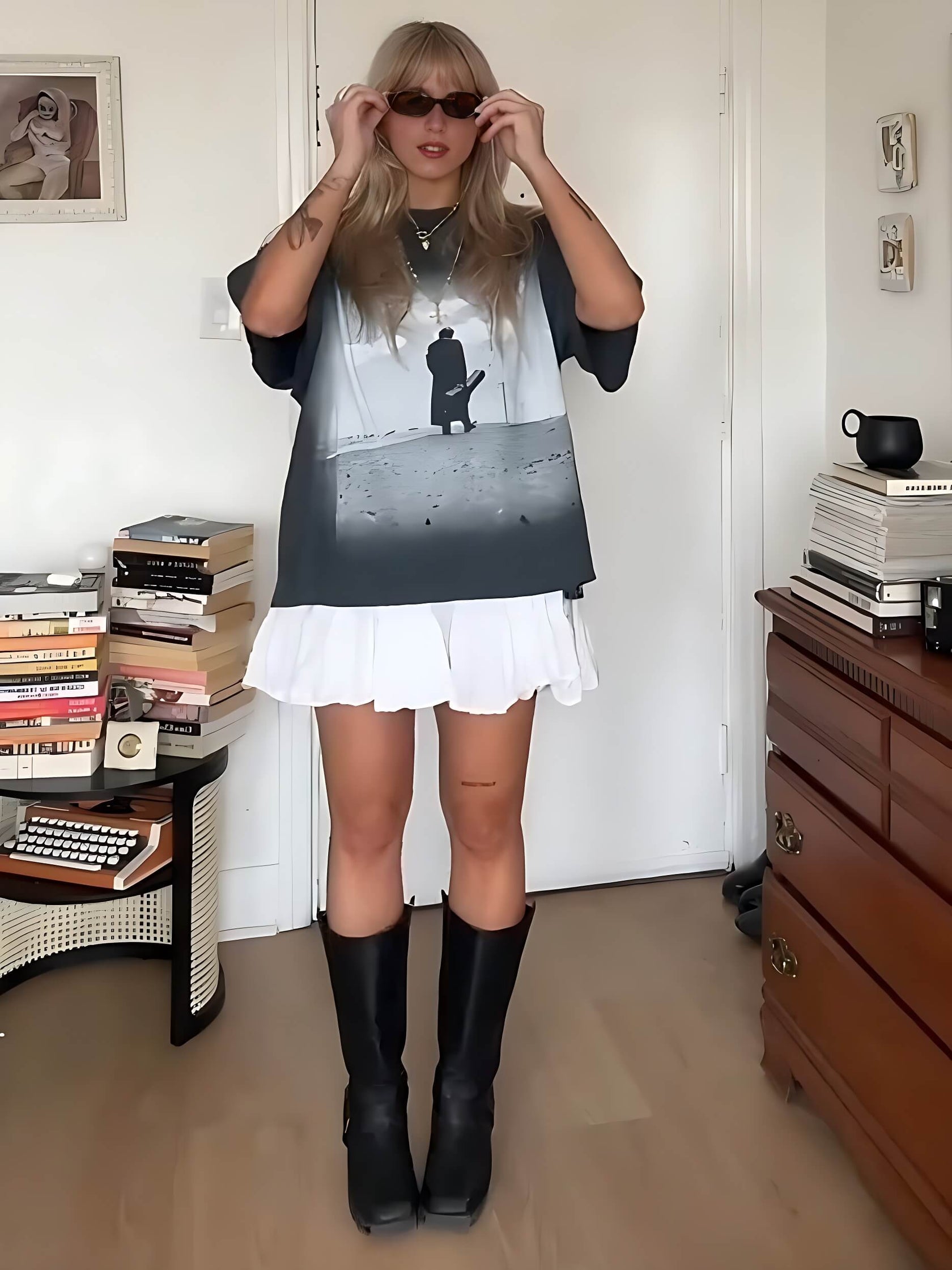 Cash Graphic Mini Dress Front