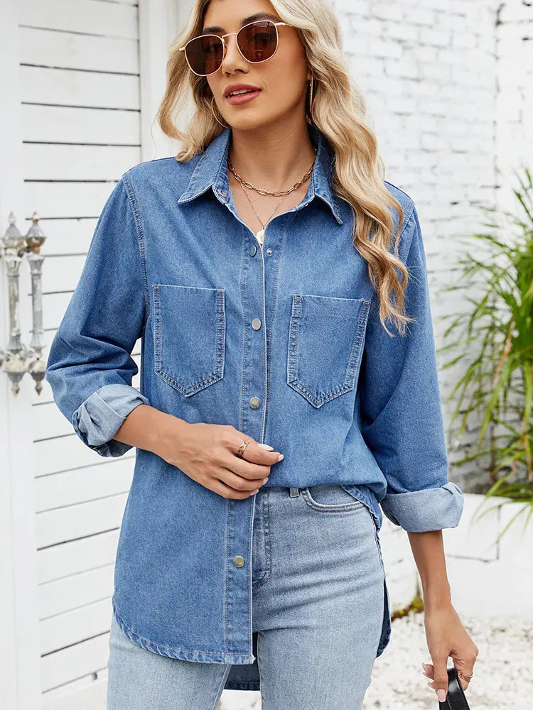 Jaelia Denim Shirt Back View