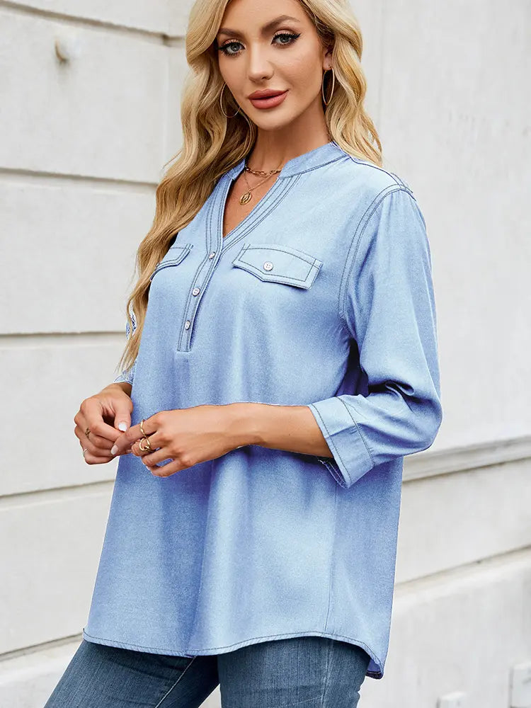 Denim Shirt Back Detail View