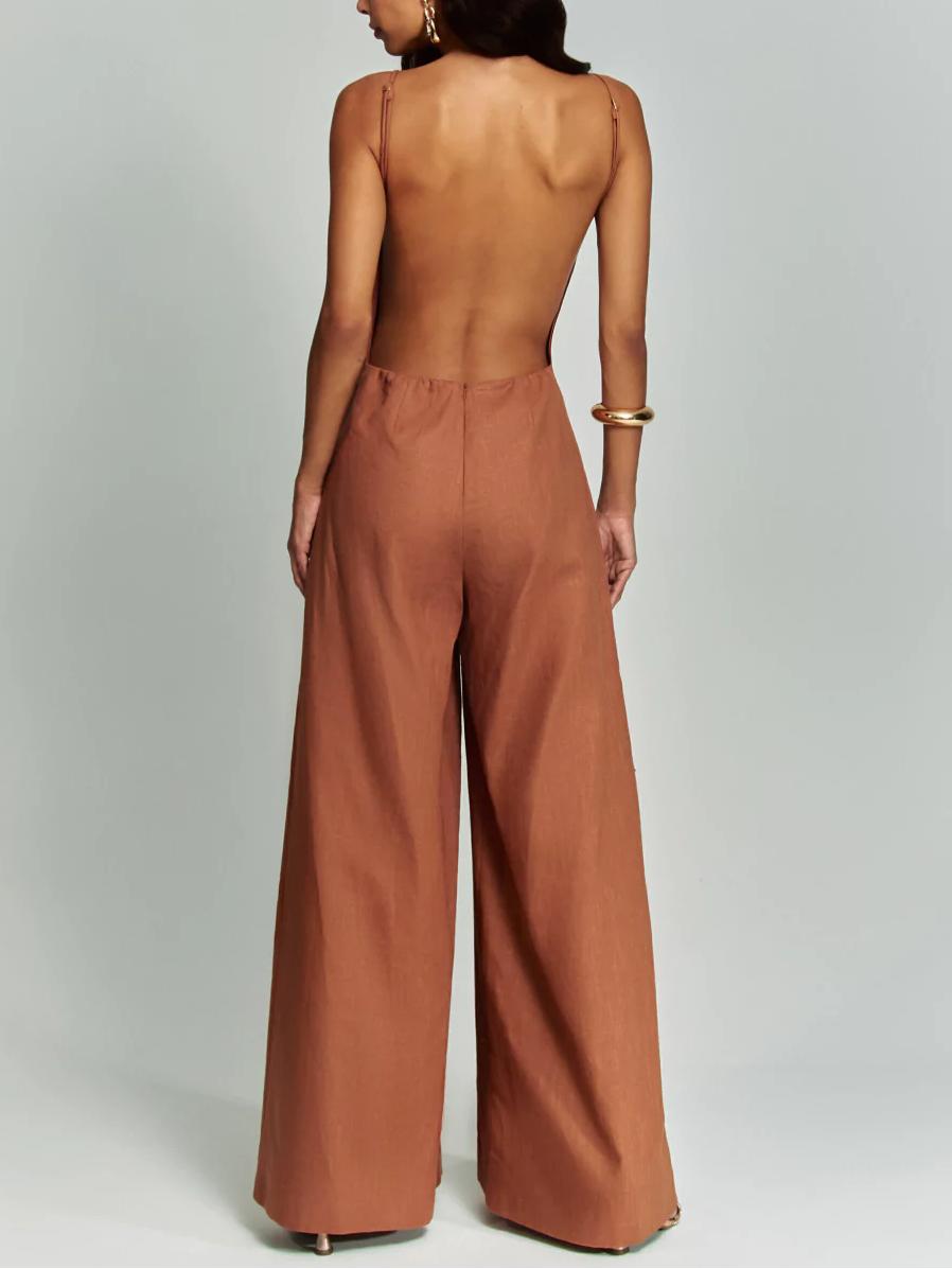 Back View Halter Jumpsuit